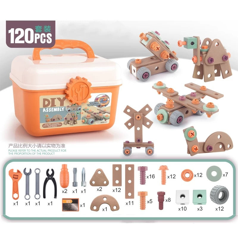 Kid's screwdriver toy for children, DIY plug-in electric screwing disassembly assembly tool kit