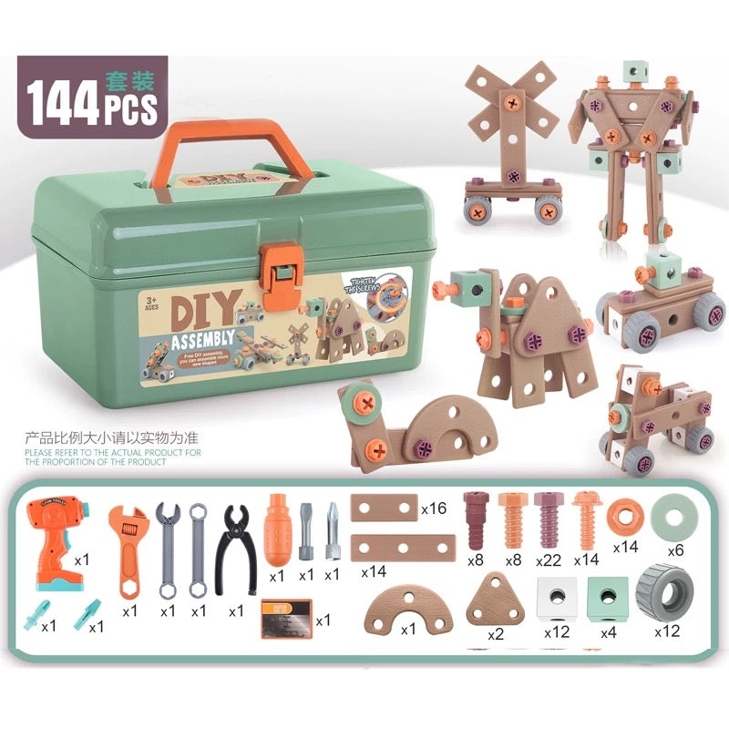 Kid's screwdriver toy for children, DIY plug-in electric screwing disassembly assembly tool kit