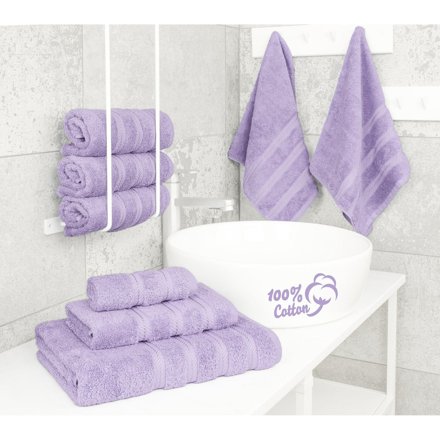 American Soft Linen Turkish 6 Piece Towel Set, 100% Cotton Premium Soft Bathroom Towels